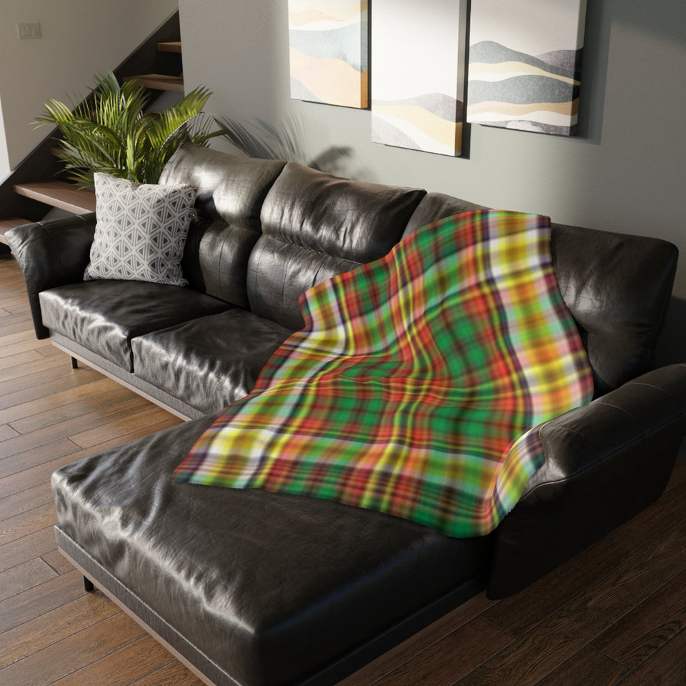 66CB  Colorful Plaid Blanket