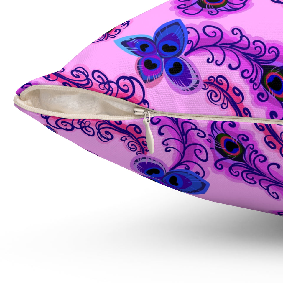 24PCF  Peacock Feather Pillow