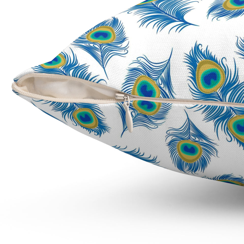 17PCF  Peacock Feather Pillow