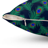 34PCF  Peacock Feather Pillow