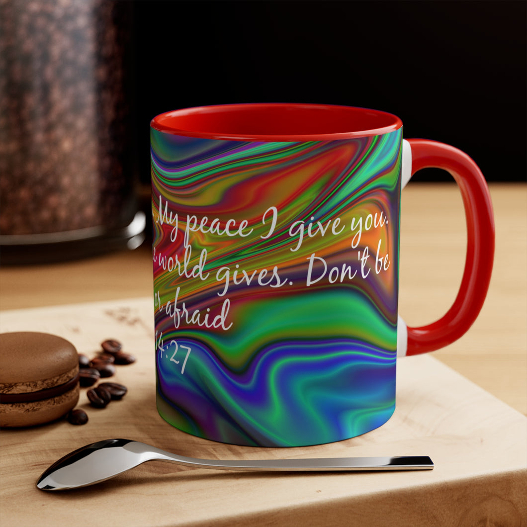 80CMSM  Colorful Marble John 14:27  Mug