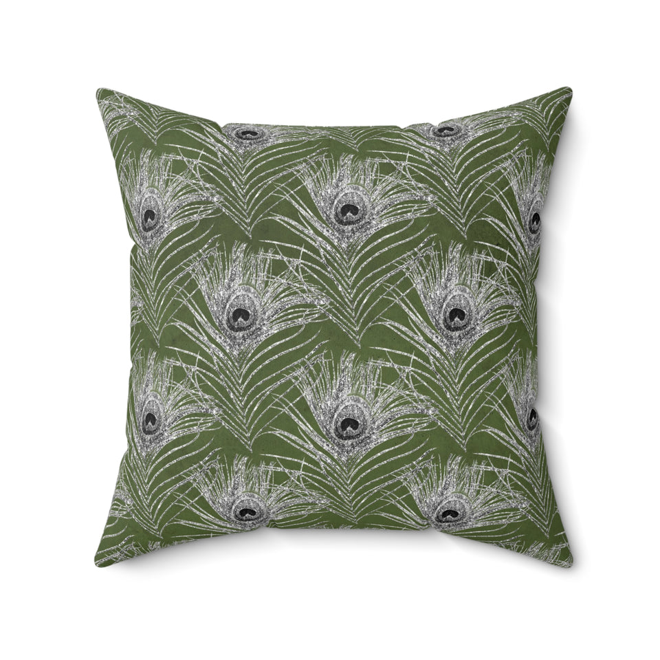 8PCF  Peacock Feather Pillow