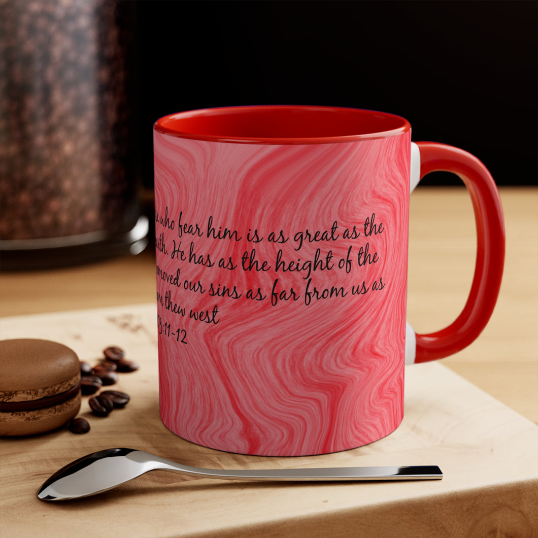 6CMSM  Colorful Marble Psalms 103:11-12  Mug