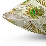 55PCF  Peacock Feather Pillow