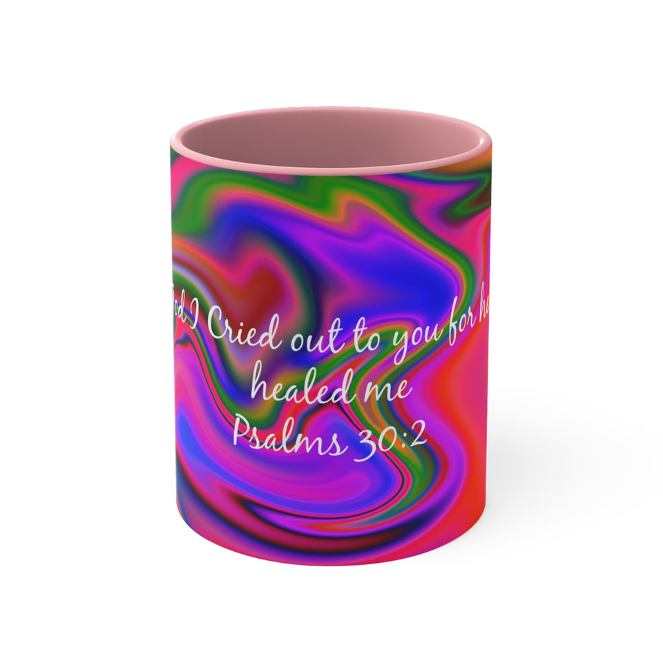 68CMSM  Colorful Marble Psalms 30:2 Mug
