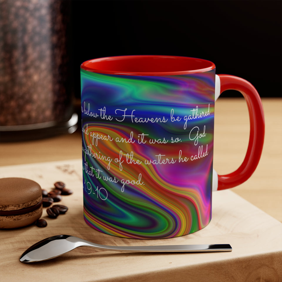 58CMSM  Colorful Marble Genesis 1:9-10 Mug