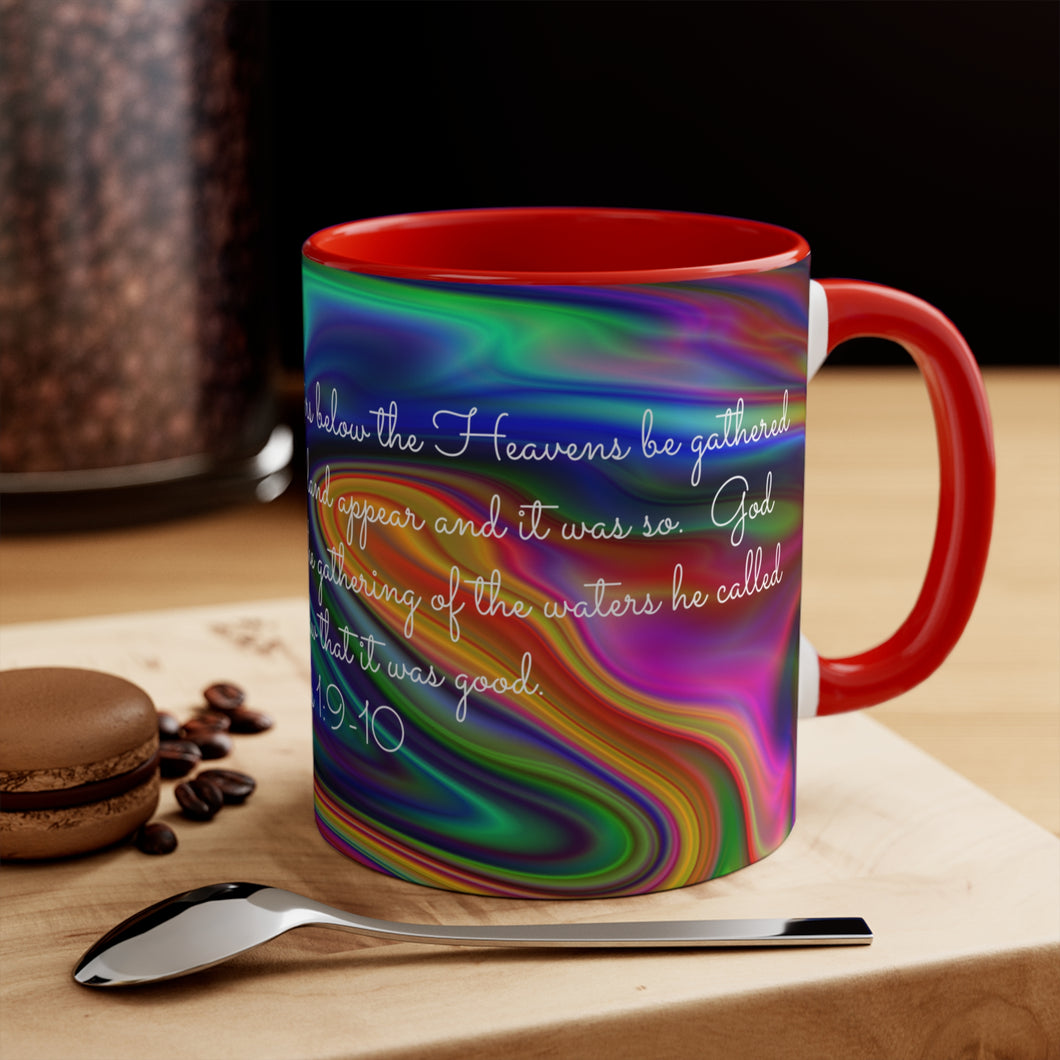 58CMSM  Colorful Marble Genesis 1:9-10 Mug