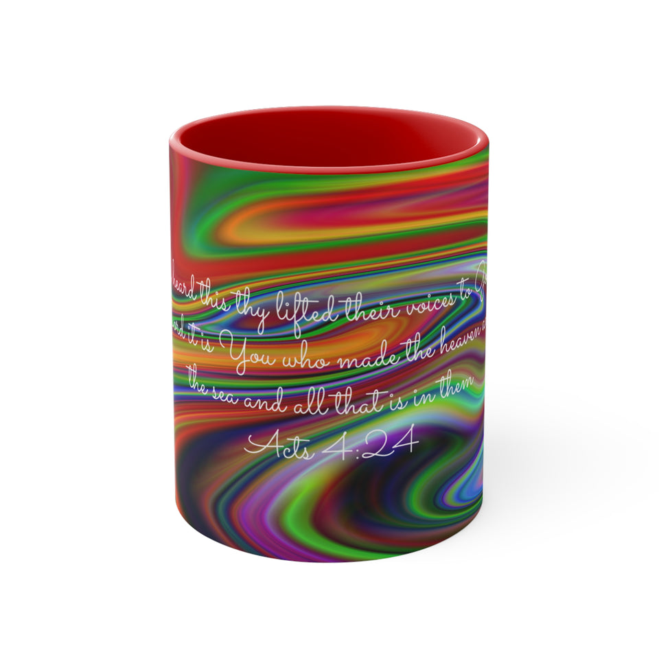 54CMSM  Colorful Marble Acts 4:24 Mug
