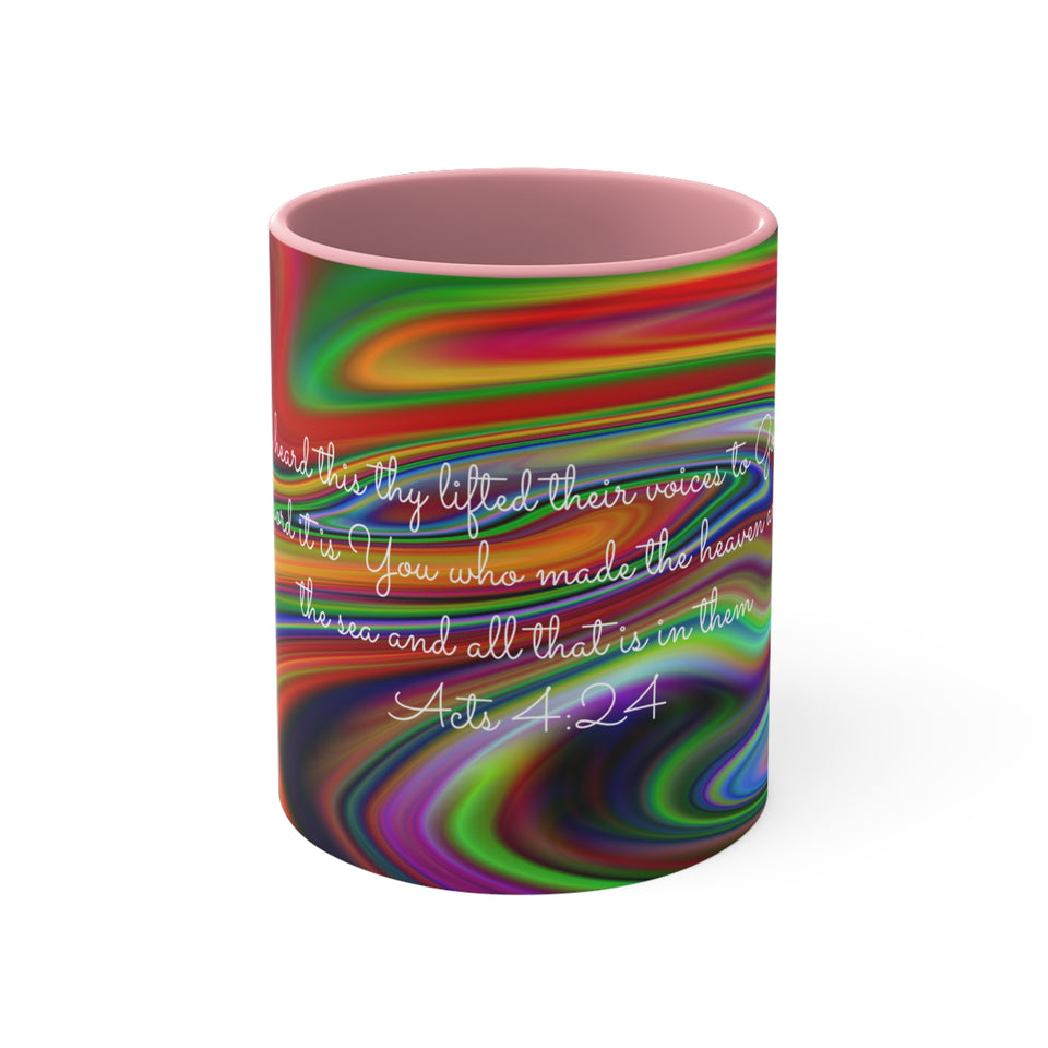 54CMSM  Colorful Marble Acts 4:24 Mug