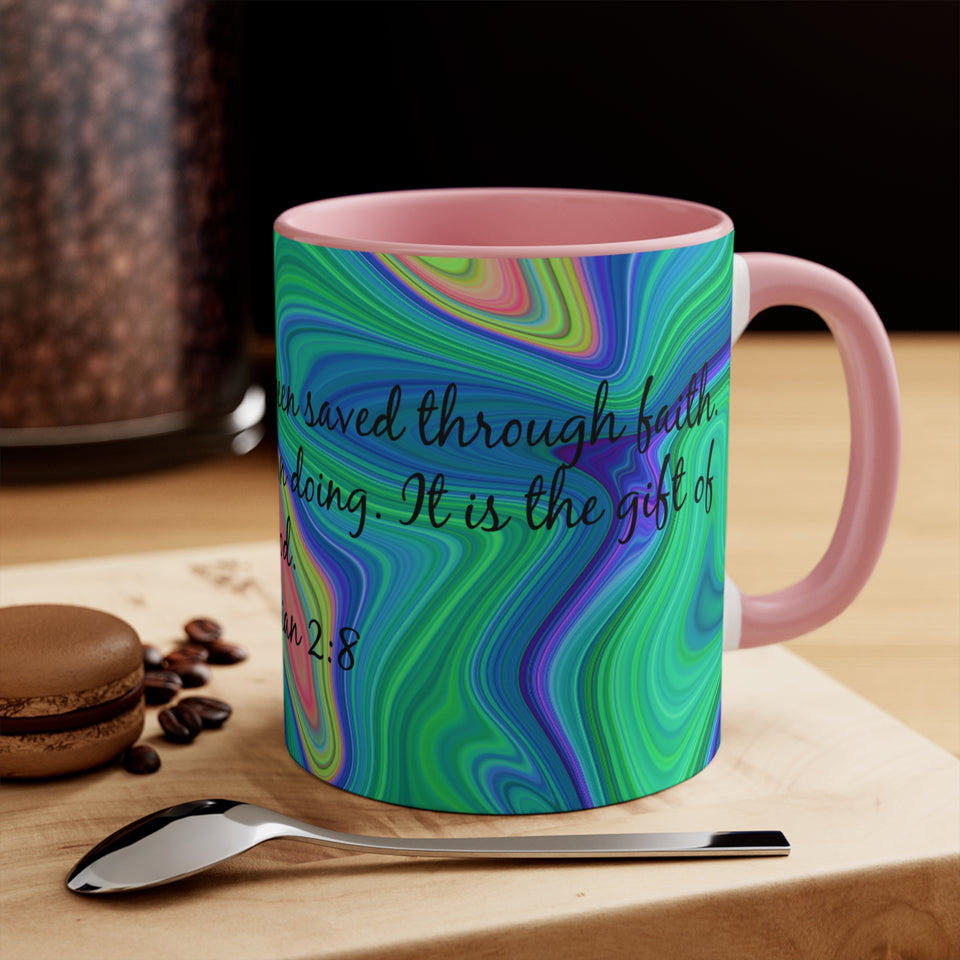 2CMSM Colorful Marble Ephesians 2:8 Mug