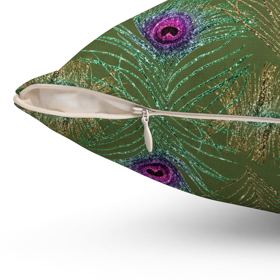 9PCF  Peacock Feather Pillow