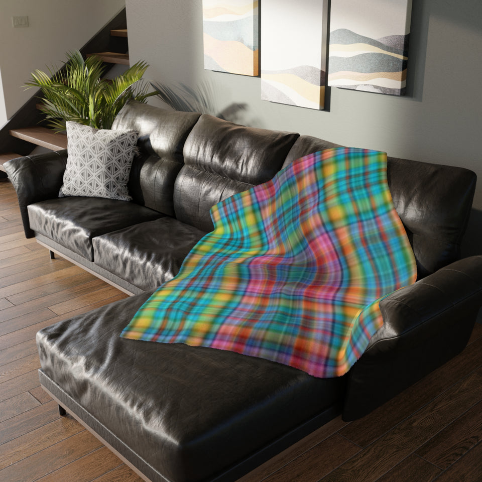 68CB  Colorful Plaid Blanket