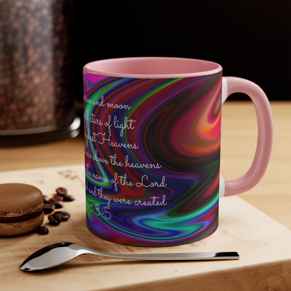 61CMSM  Colorful Marble Psalms 148: 3-5  Mug