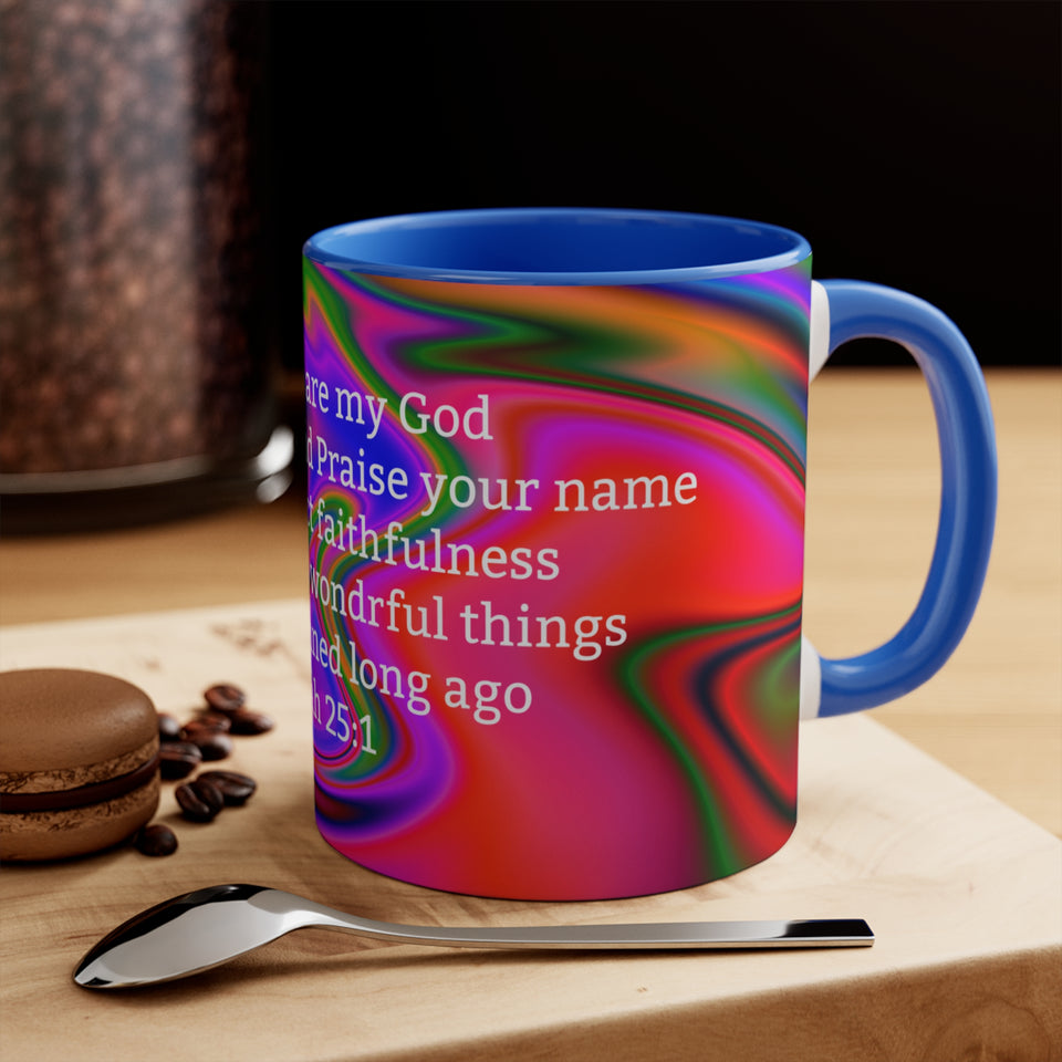 83CMSM  Colorful Marble Isaiah 25:1 Mug