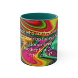 39CMSM  Colorful Marble 1 Peter 2:16-17 Mug