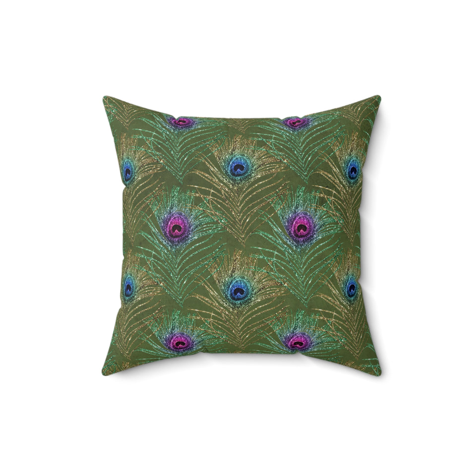 9PCF  Peacock Feather Pillow