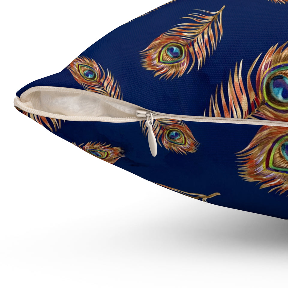 33PCF  Peacock Feather Pillow
