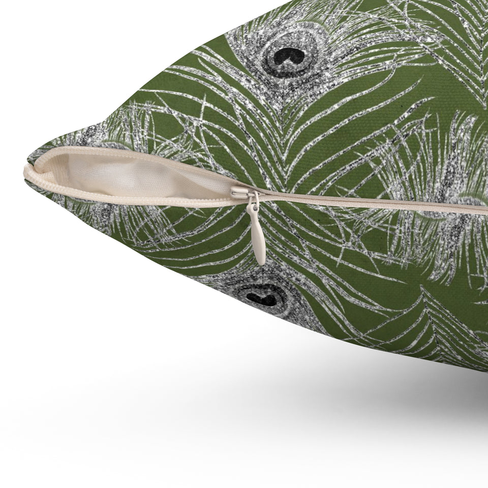 8PCF  Peacock Feather Pillow