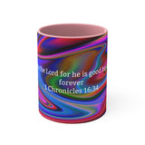 45CMSM  Colorful Marble 1 Chronicles 16:34 Mug