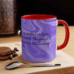 12CMSM  Colorful Marble James 5:16 Mug