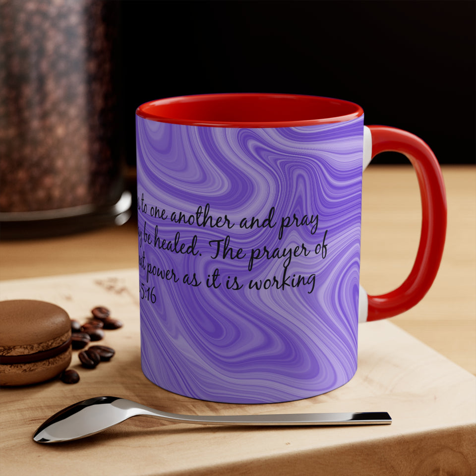 12CMSM  Colorful Marble James 5:16 Mug