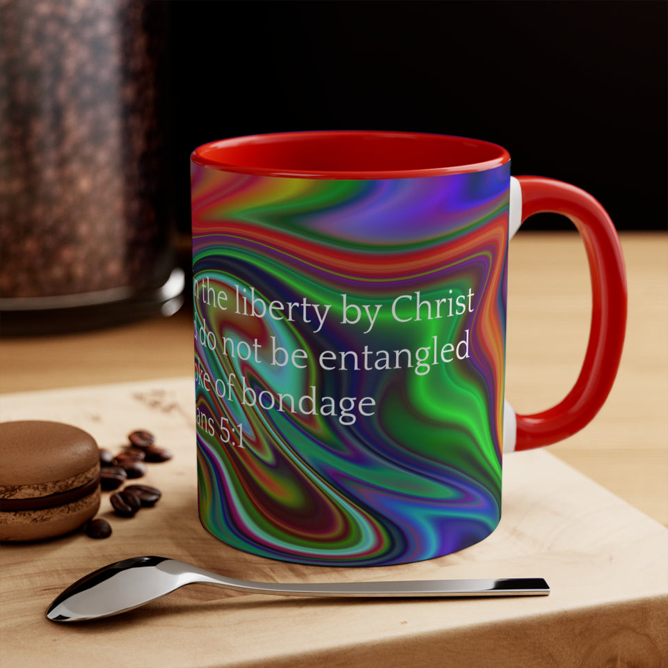 24CMSM  Colorful Marble Galatians 5:1 Mug