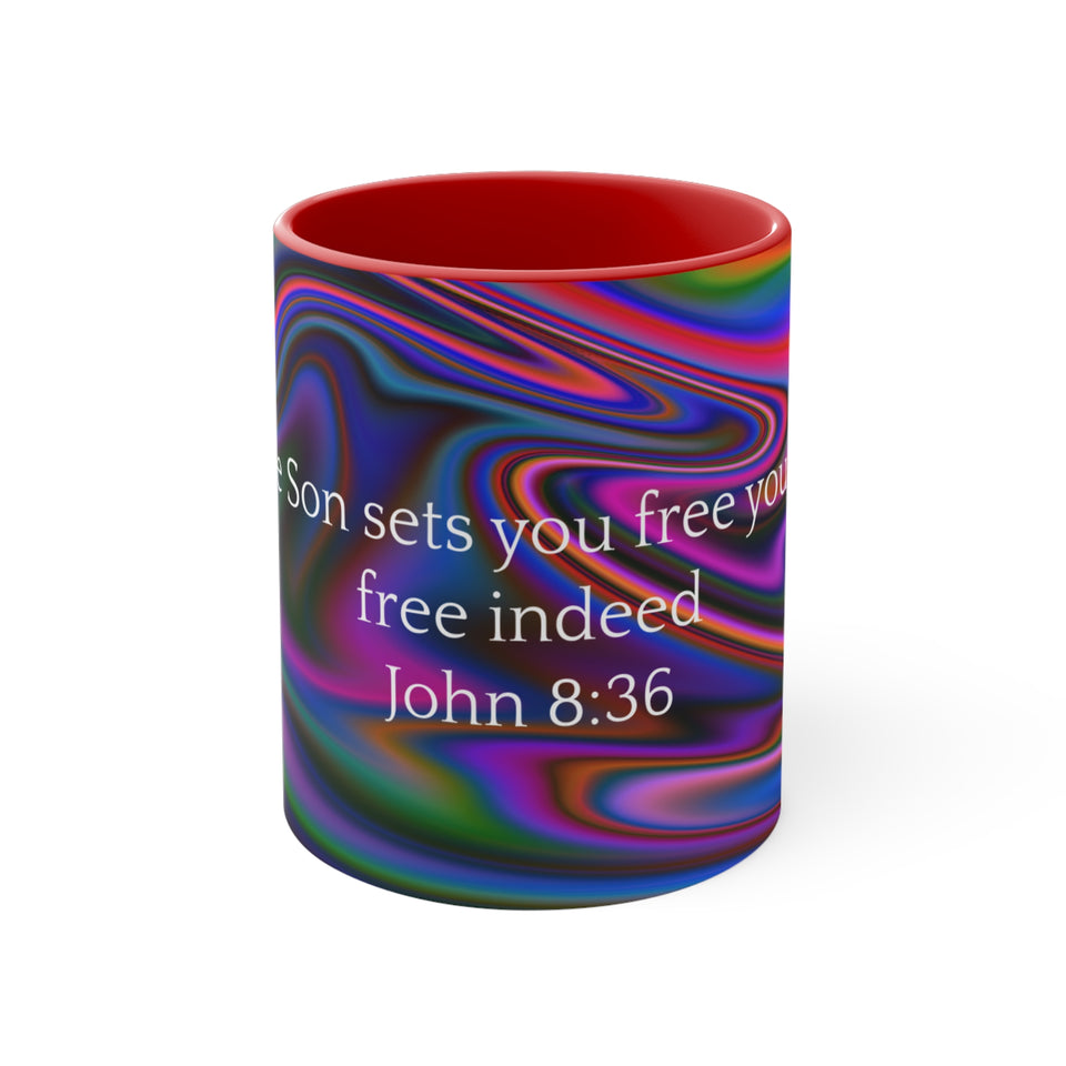 33CMSM  Colorful Marble John 8:36 Mug