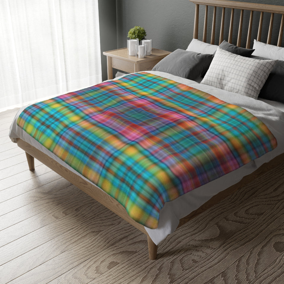 68CB  Colorful Plaid Blanket