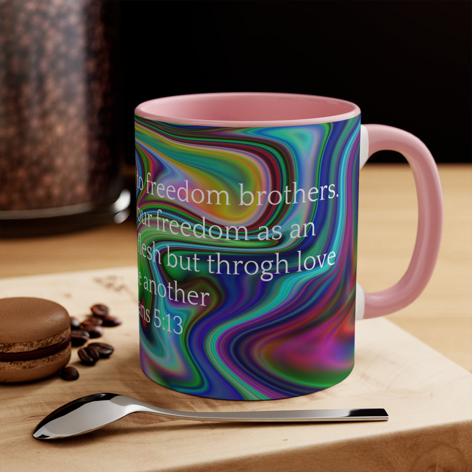 28CMSM  Colorful Marble Galatians 5:13 Mug