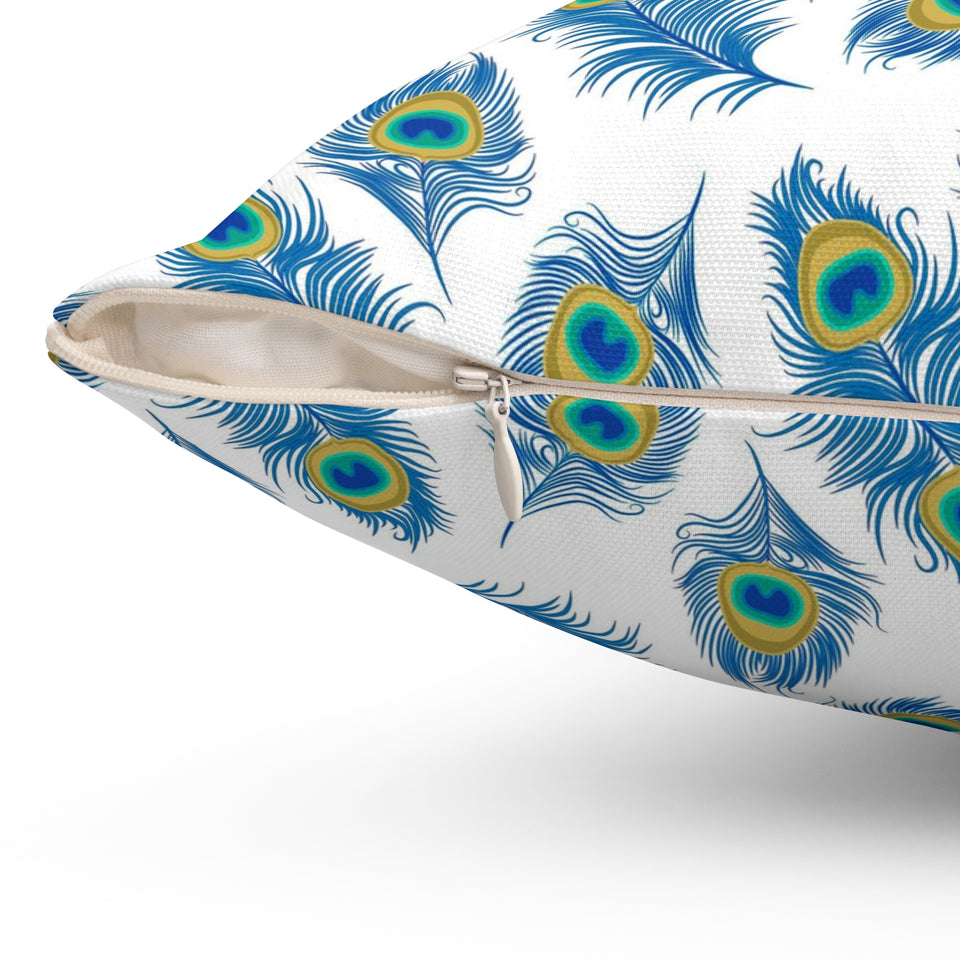 17PCF  Peacock Feather Pillow