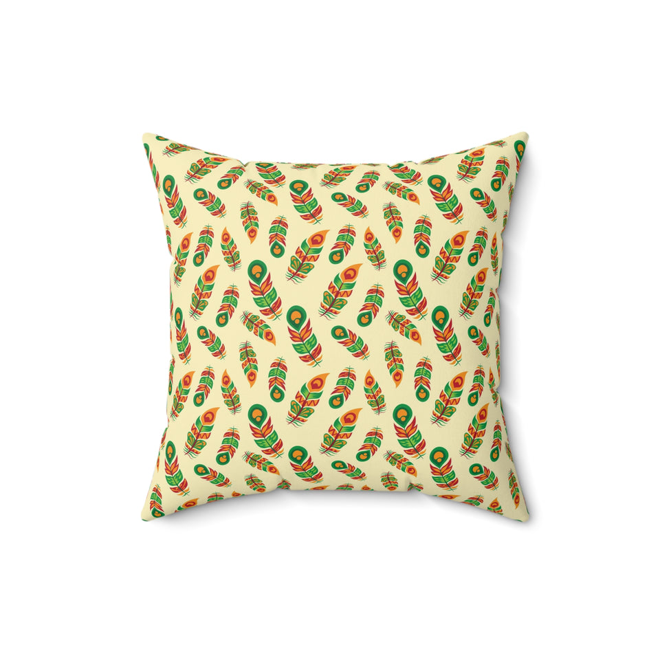 43PCF  Peacock Feather Pillow