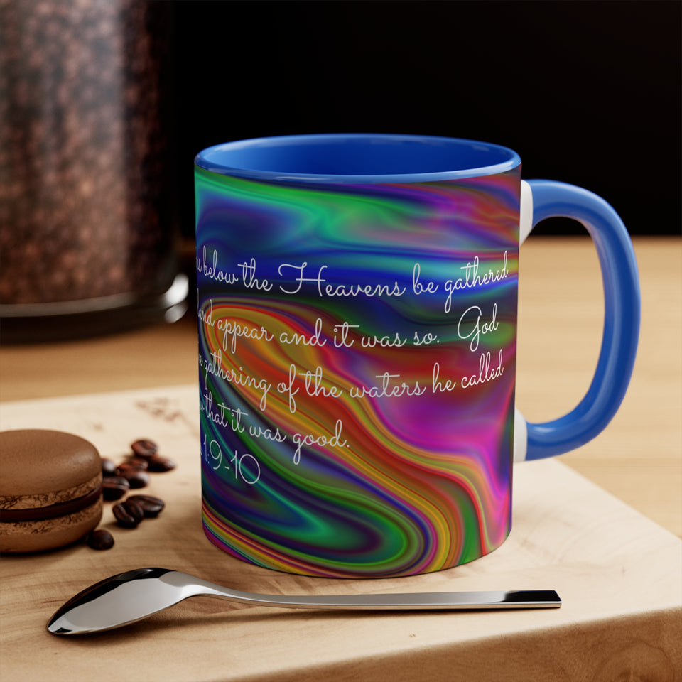 58CMSM  Colorful Marble Genesis 1:9-10 Mug