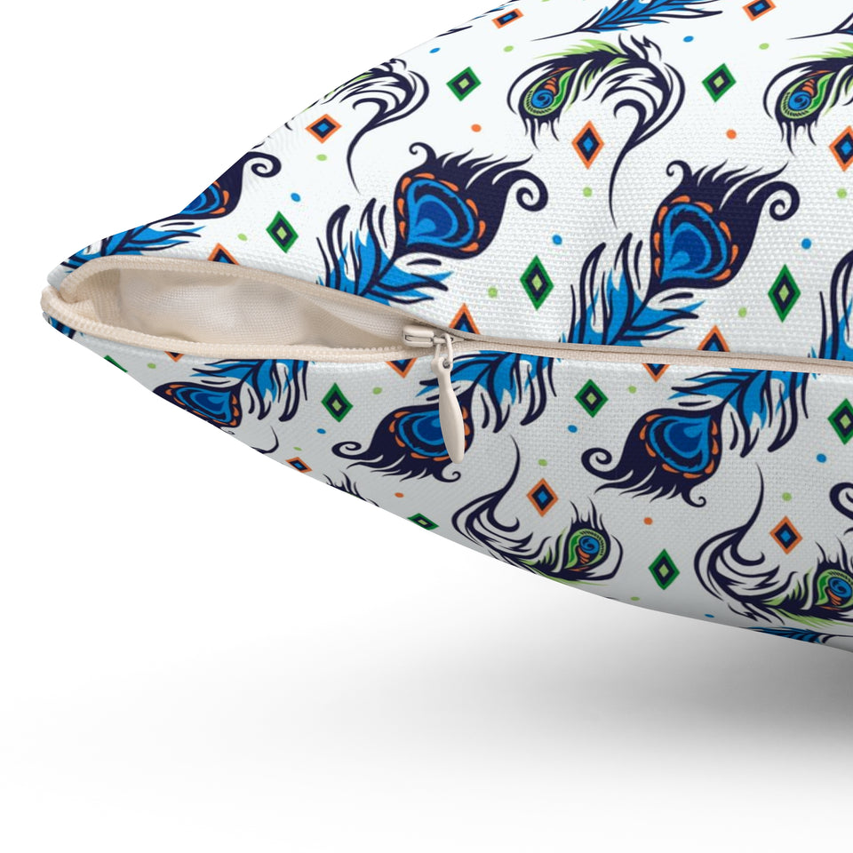 59PCF  Peacock Feather Pillow