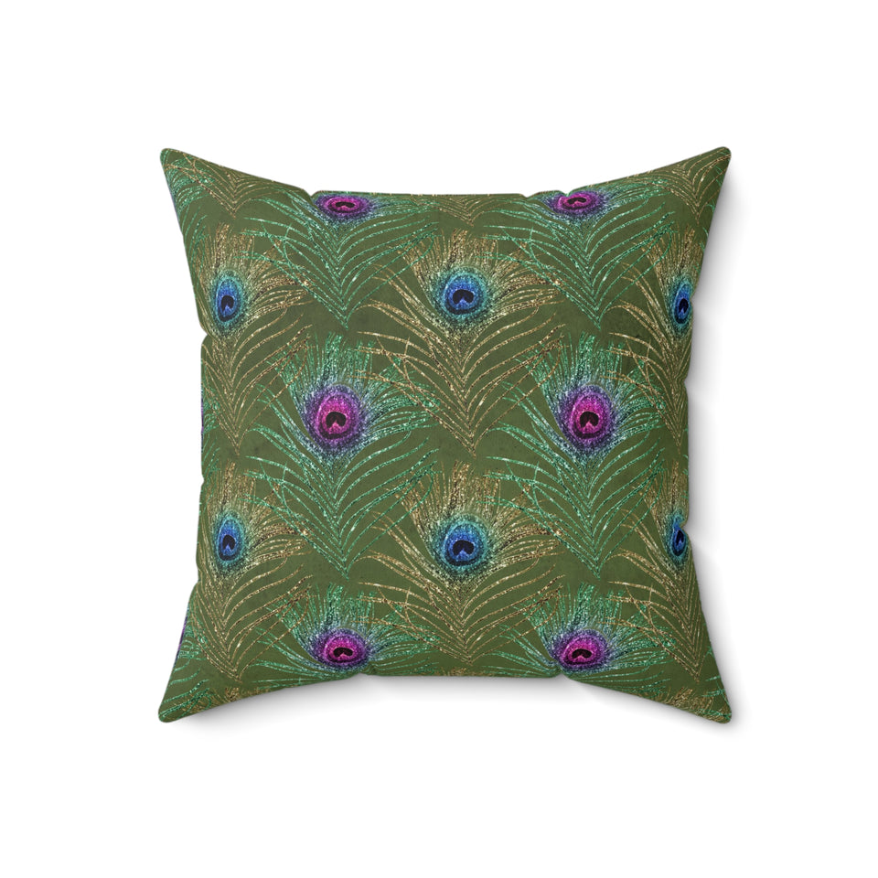 9PCF  Peacock Feather Pillow