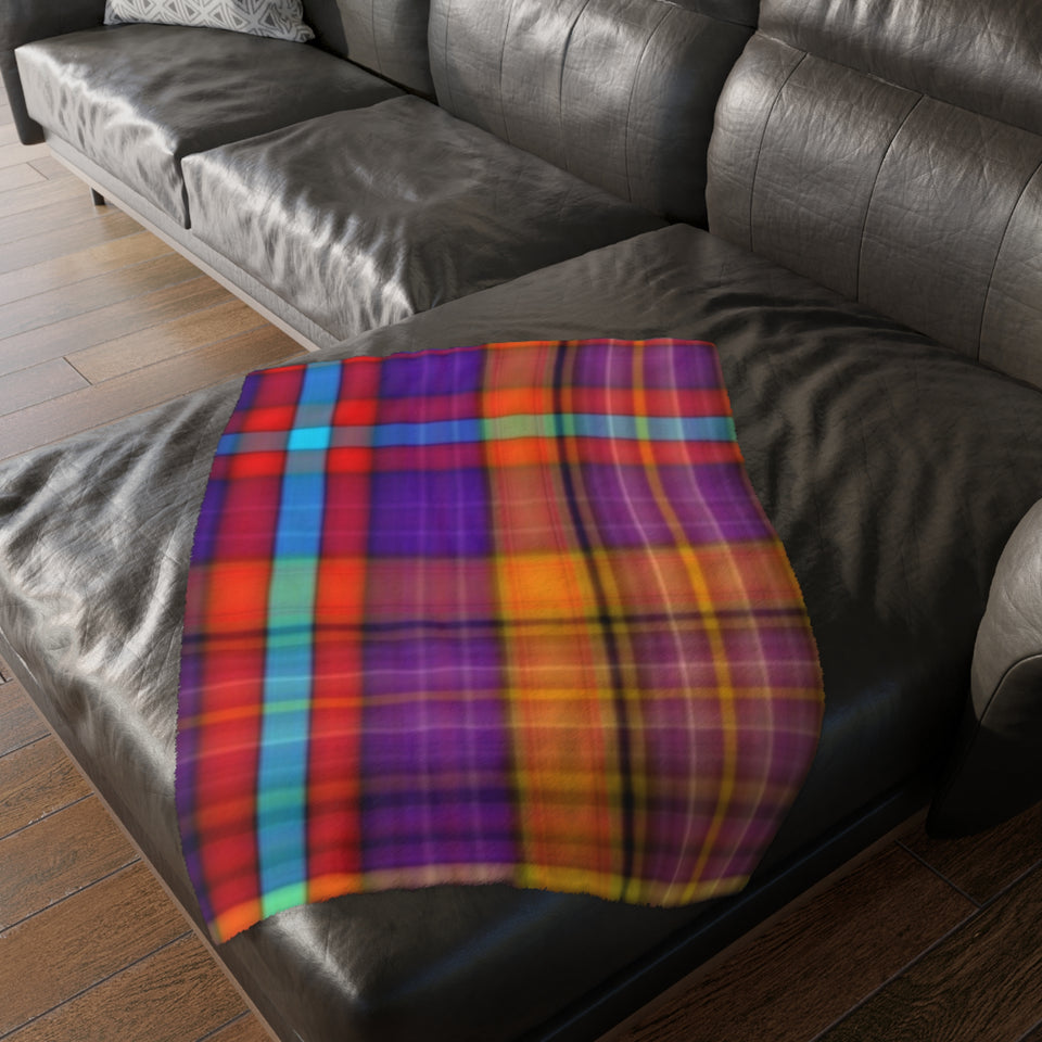37CB  Colorful Plaid Blanket