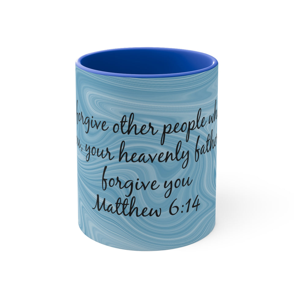 16CMSM  Colorful Marble Matthew 6:14 Mug