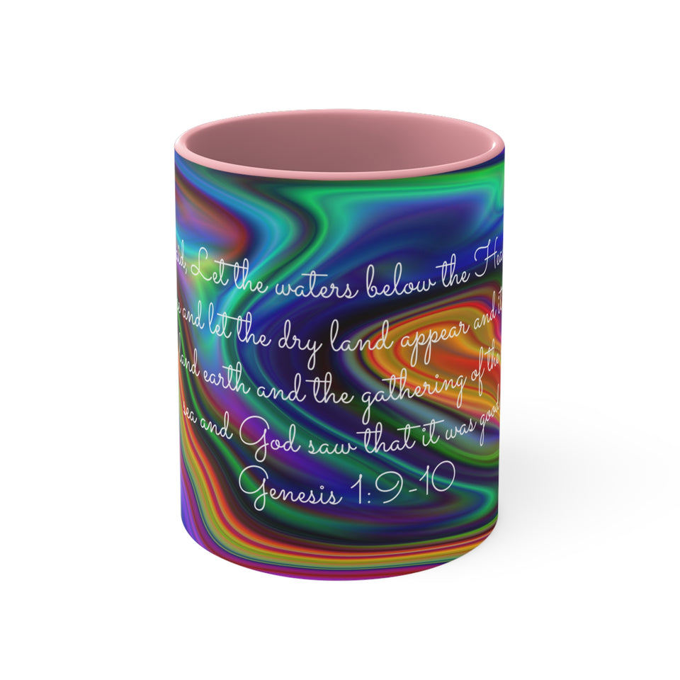 58CMSM  Colorful Marble Genesis 1:9-10 Mug