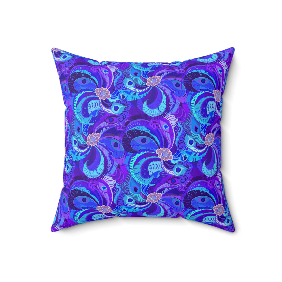 25PCF  Peacock Feather Pillow