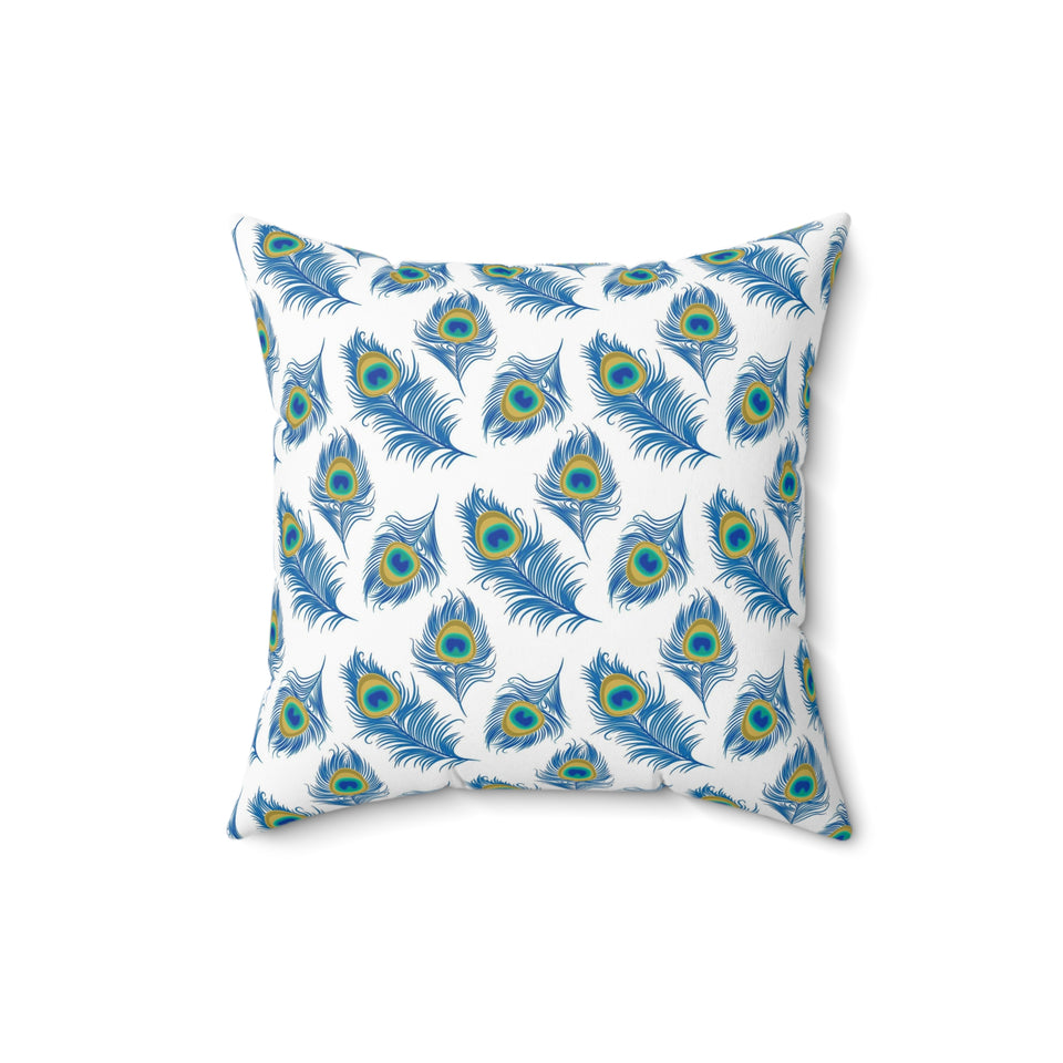 17PCF  Peacock Feather Pillow