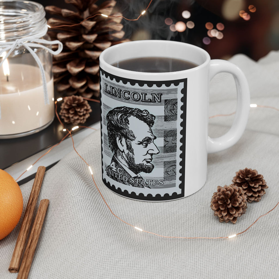 5ALSM  Abraham Lincoln US stamp mug