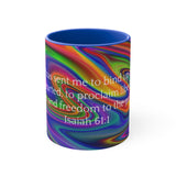 35CMSM  Colorful Marble Isaiah 61:1 Mug