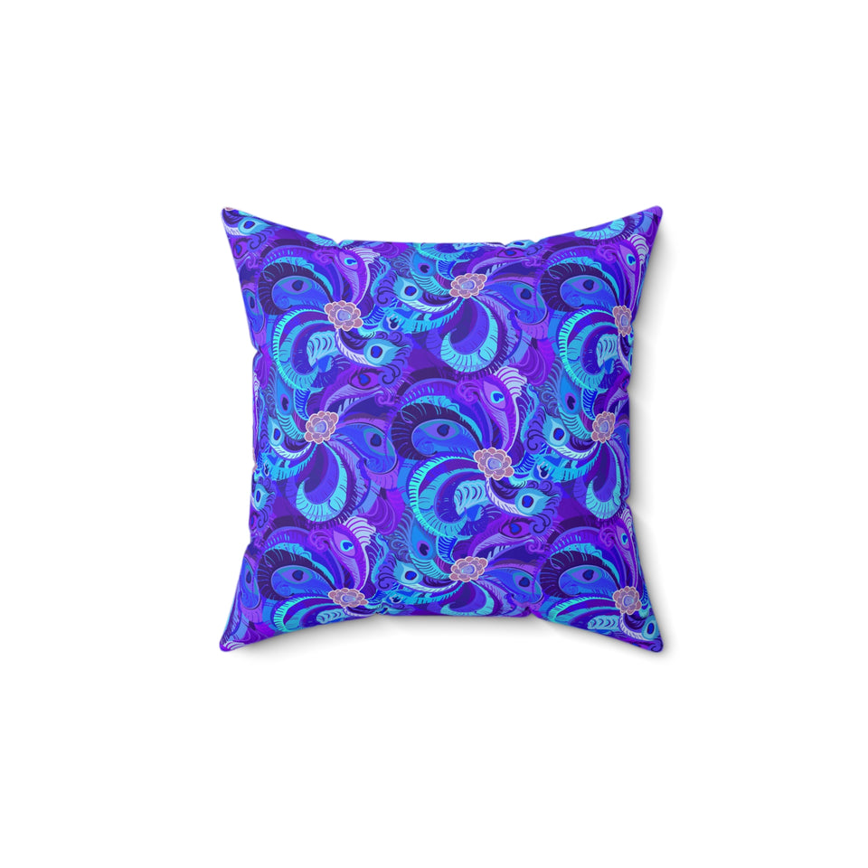 25PCF  Peacock Feather Pillow