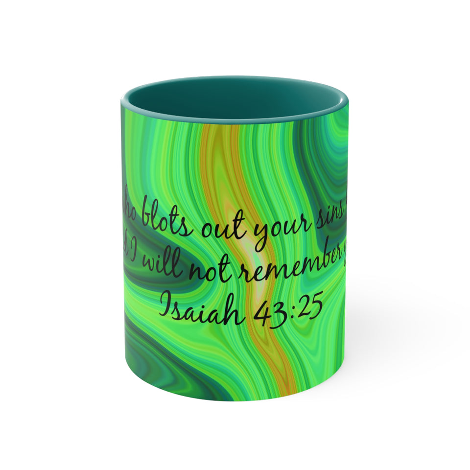 22CMSM  Colorful Marble Isaiah 43:25  Mug