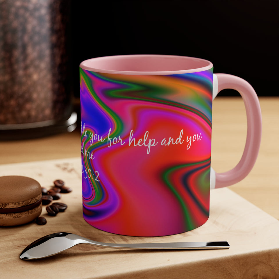 68CMSM  Colorful Marble Psalms 30:2 Mug