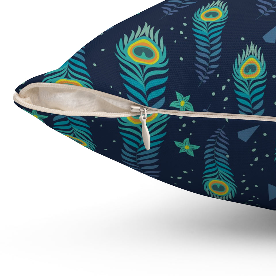 49PCF  Peacock Feather Pillow