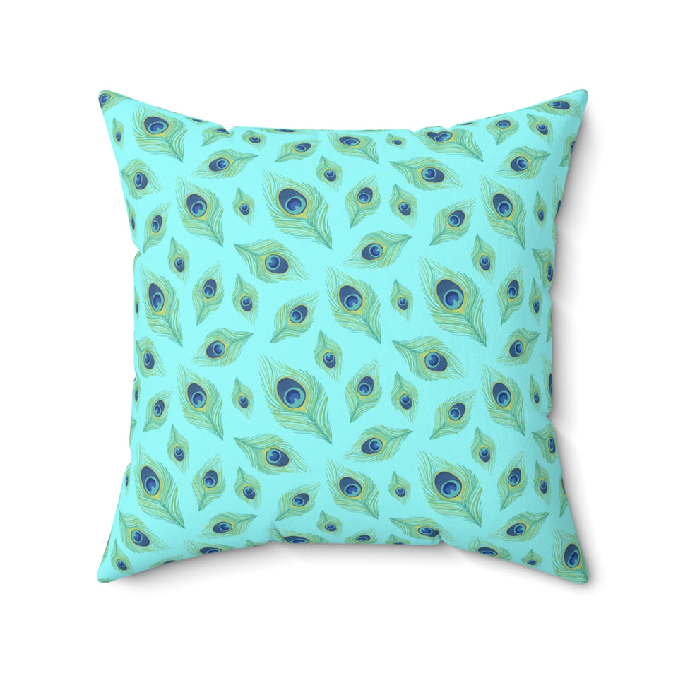 64PCF  Peacock Feather Pillow