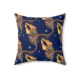 61PCF  Peacock Feather Pillow