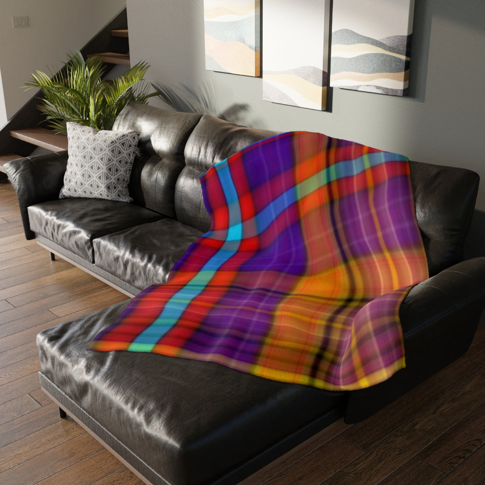 37CB  Colorful Plaid Blanket