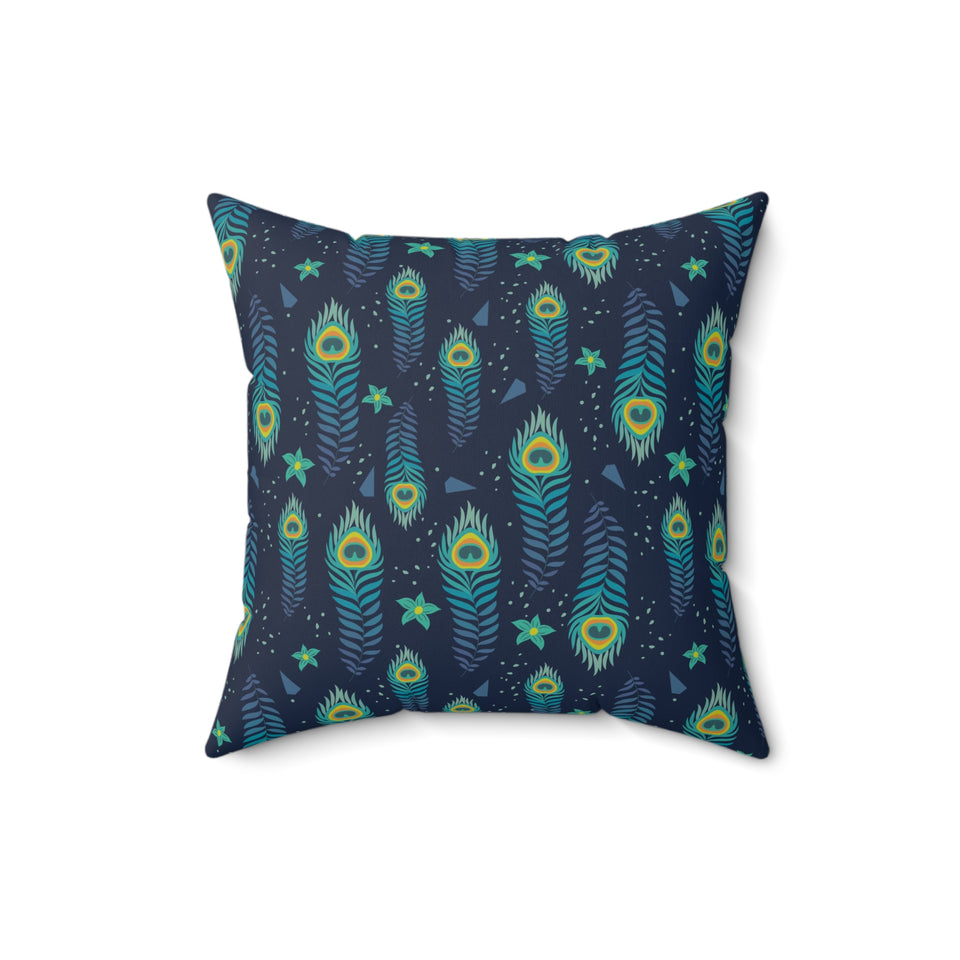 49PCF  Peacock Feather Pillow
