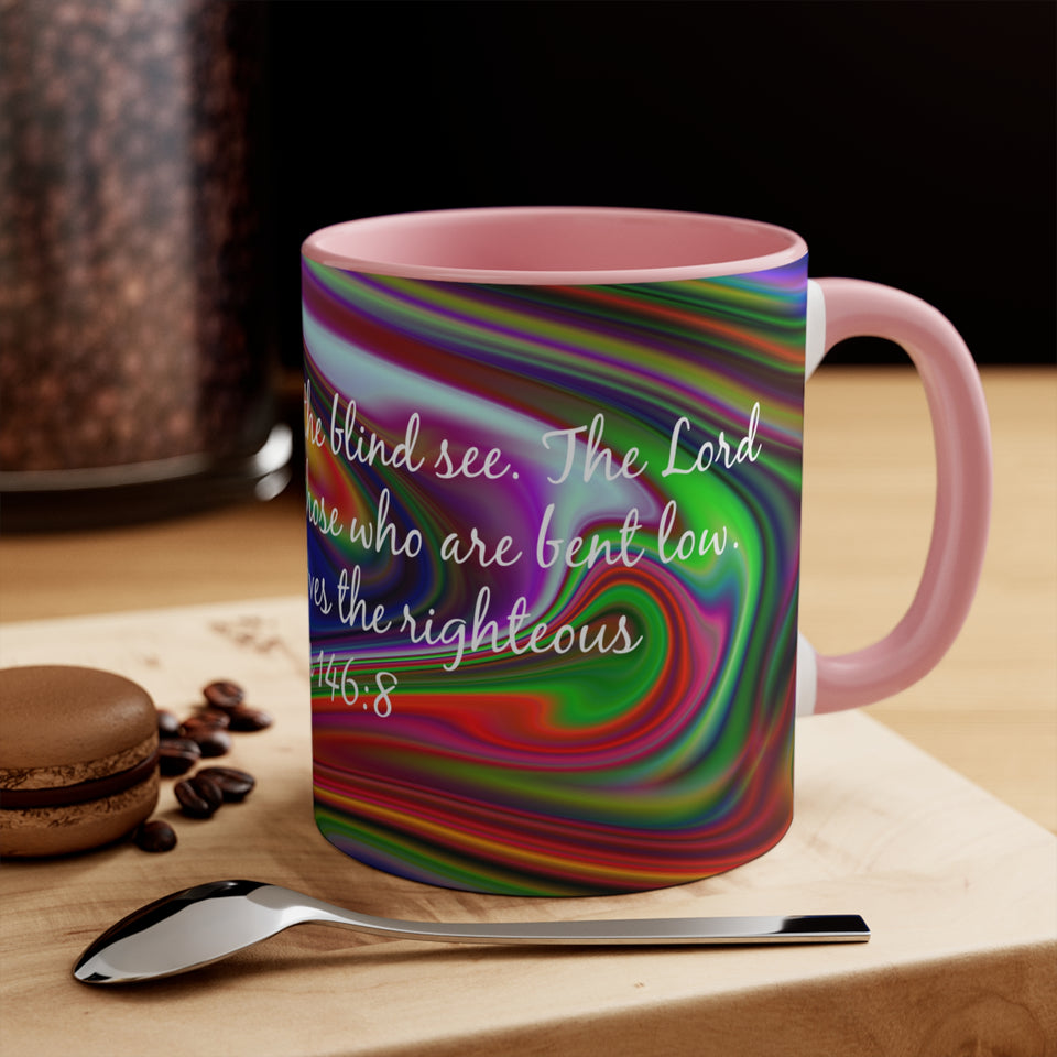 73CMSM  Colorful Marble Psalms 146:8 Mug